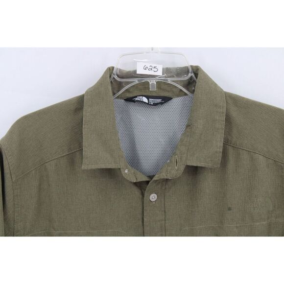 The North Face Vented Button Front Mens Large Army Green Short Sleeve Shirt. - Picture 2 of 6